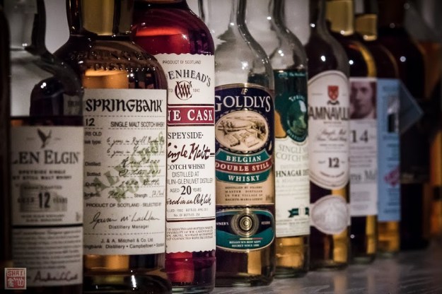 Some of the whiskies served at the VIP Lounge