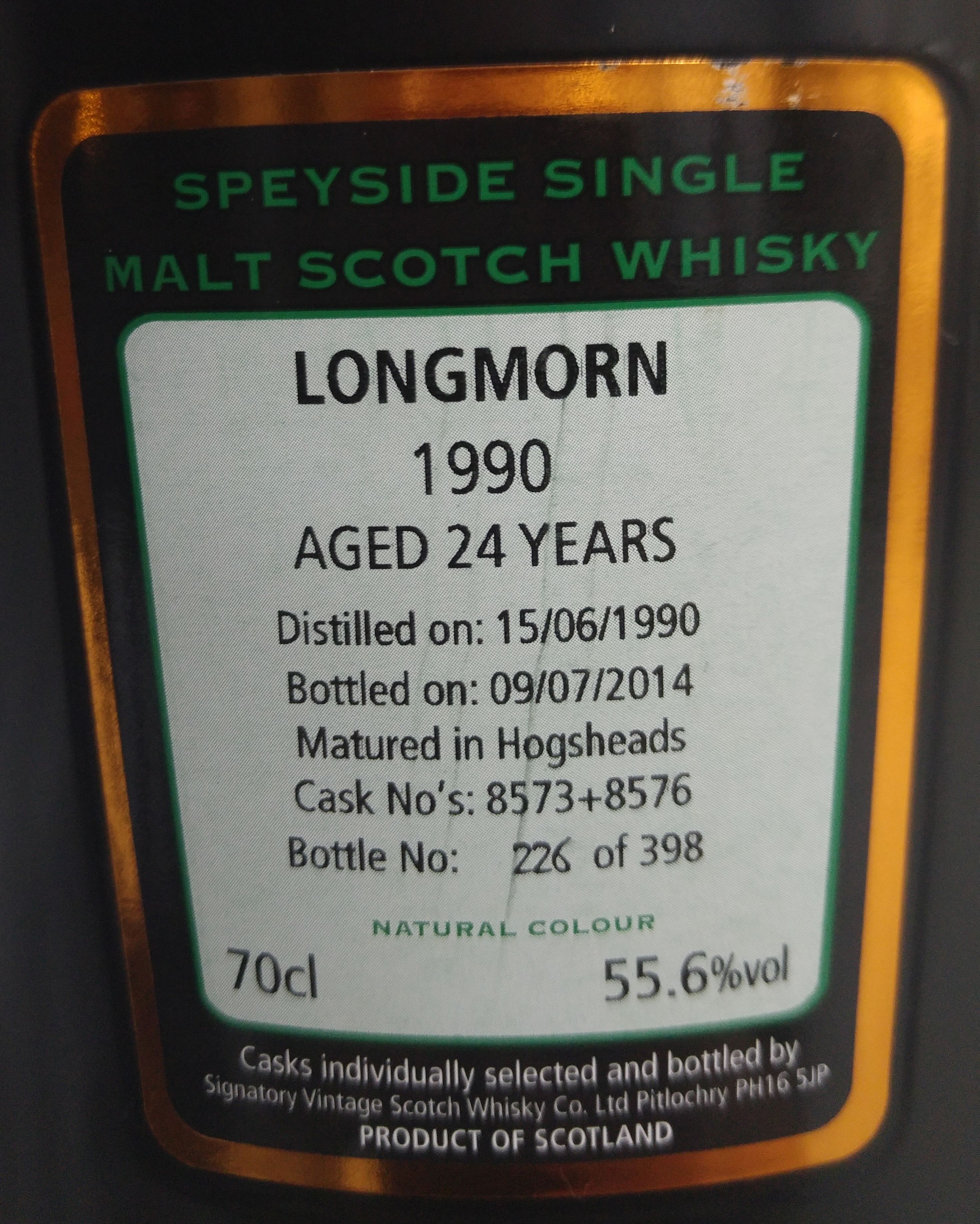 Longmorn 1990 24 Year Old (Cask Strength Signatory) Review