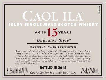 caol ila unpeated 15 special releases 2016